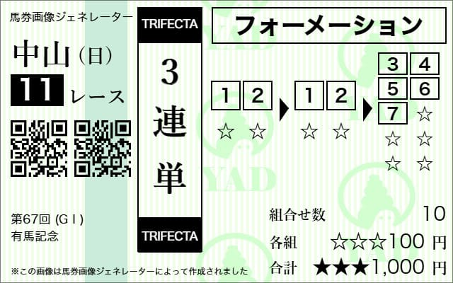 三連単フォーメーション2-2-5