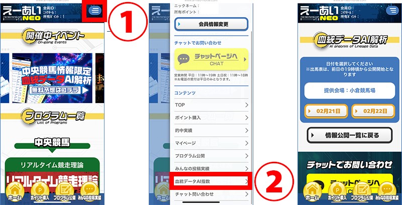 えーあいNEO 無料予想 見方