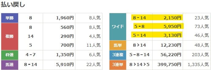 2025年5月17日新潟11Rの結果