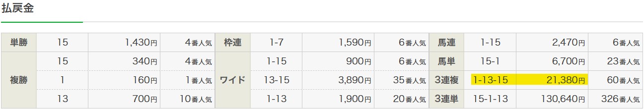 2025年5月25日東京11Rの結果