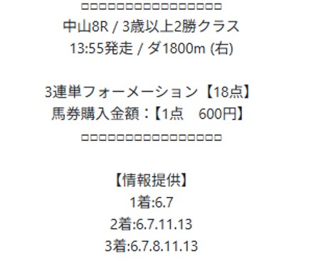 本命 無料予想 2025年09月28日中山8R