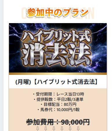 新しい競馬のカタチ ハイブリッド消去法 購入後画面