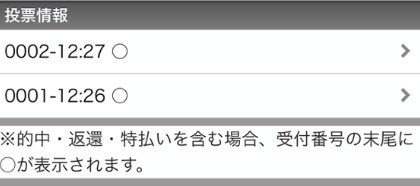 SPAT4の的中画面