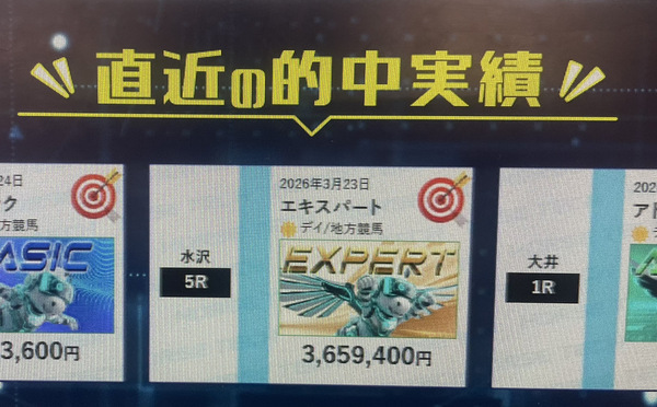 ホーステックの怪しい高額的中実績の表記(スマホ撮影)