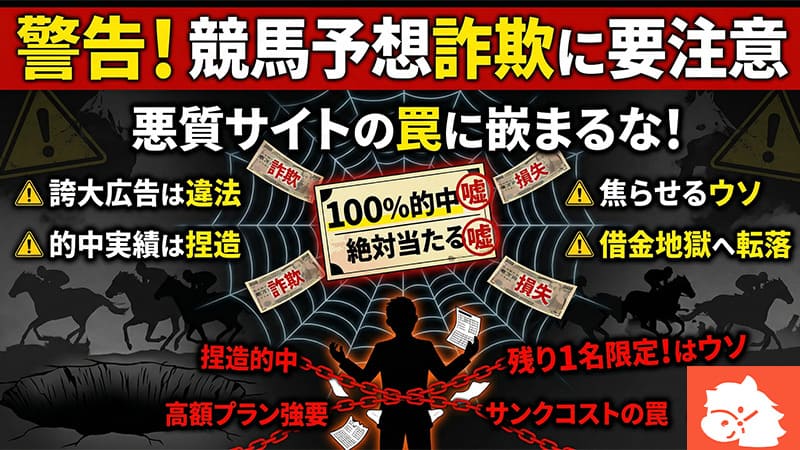 競馬予想サイトは当たらない？悪質な詐欺サイトに要注意！