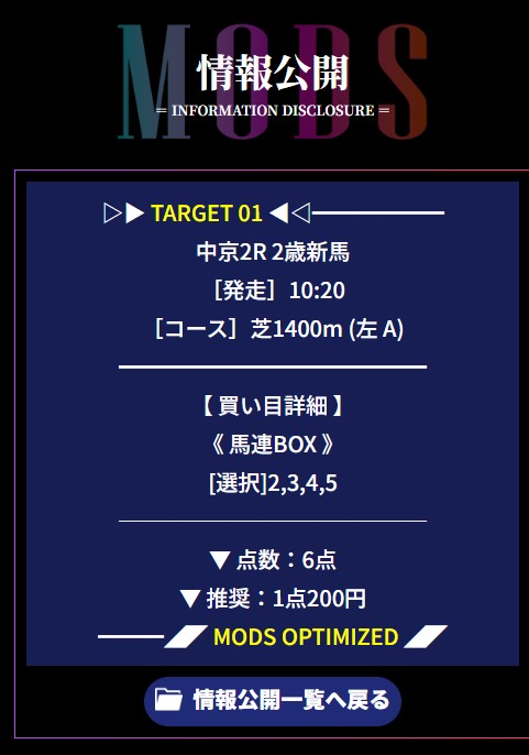 MODS競馬 無料予想 2026年08月08日 中京2R