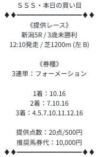 トリプルS 無料予想 2026年05月09日新潟5R