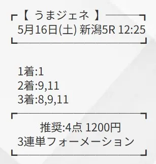 うまジェネ 有料予想 2026年04月05日 阪神8R
